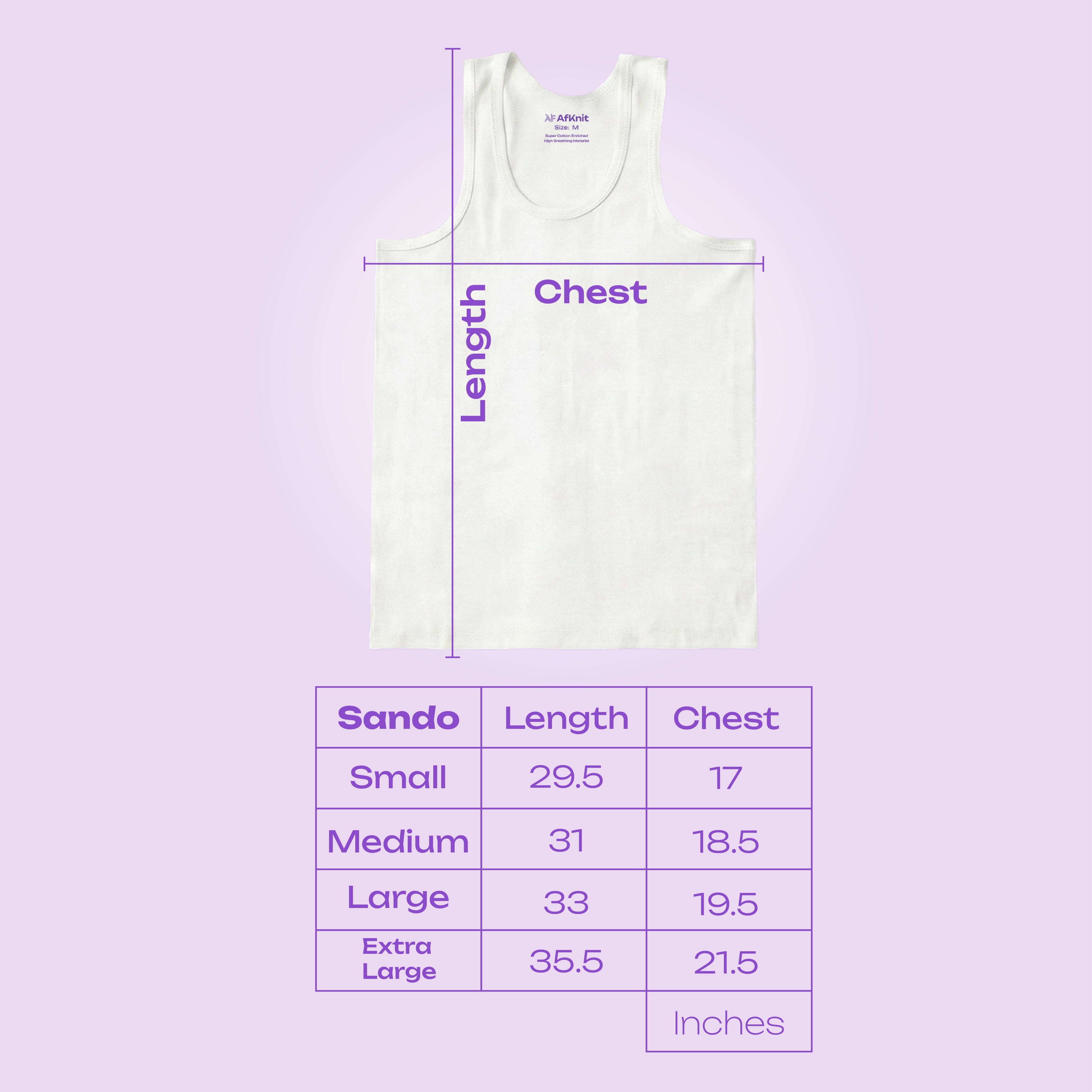 Pack of 3  Sando Men Vest