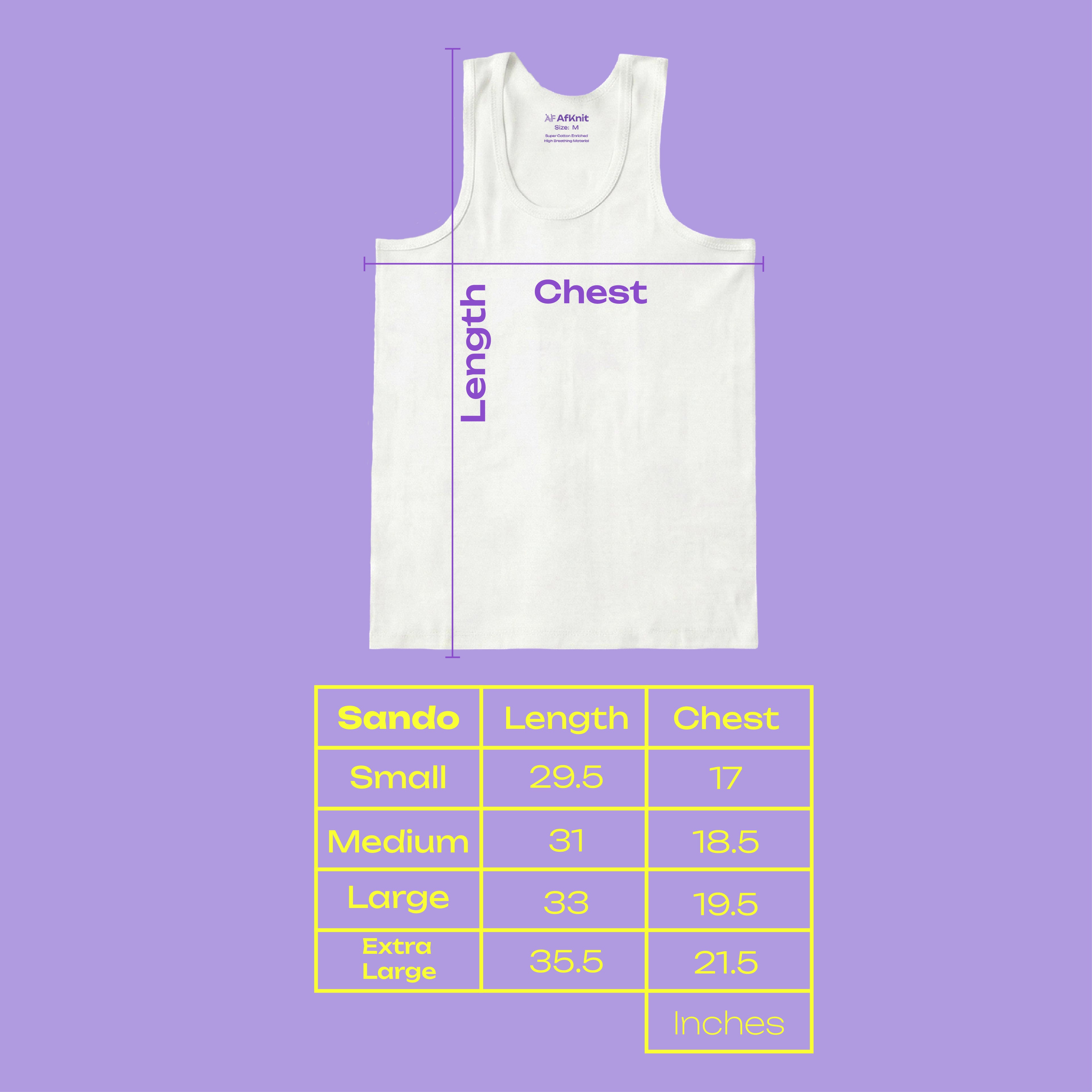 Pack of 3  Sando Men Vest